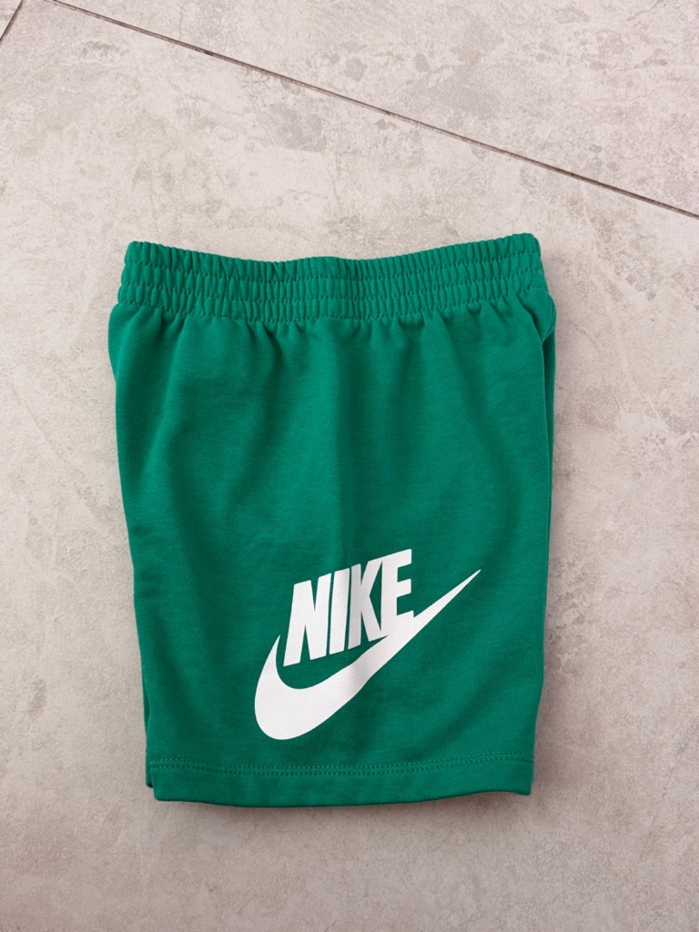 Nike Green Kids Athletic Shorts with White Swoosh - Picture 4 of 4